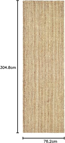 Vista 193 de SAFAVIEH Colección Natural Fiber NF447A - Tapete de pasillo, yute texturizado grueso tejido a mano de 0.75 pulgadas de grosor, ideal para zonas