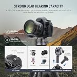 NEEWER LITETRIP LT32 Camera Travel Tripod, Carbon Fiber Portable Stand, Ball Head Detachable Center Axis Flip Buckle Cleaning Cloth Arca QR Plate Compatible with Peak Design Capture V3 (Former TP62)