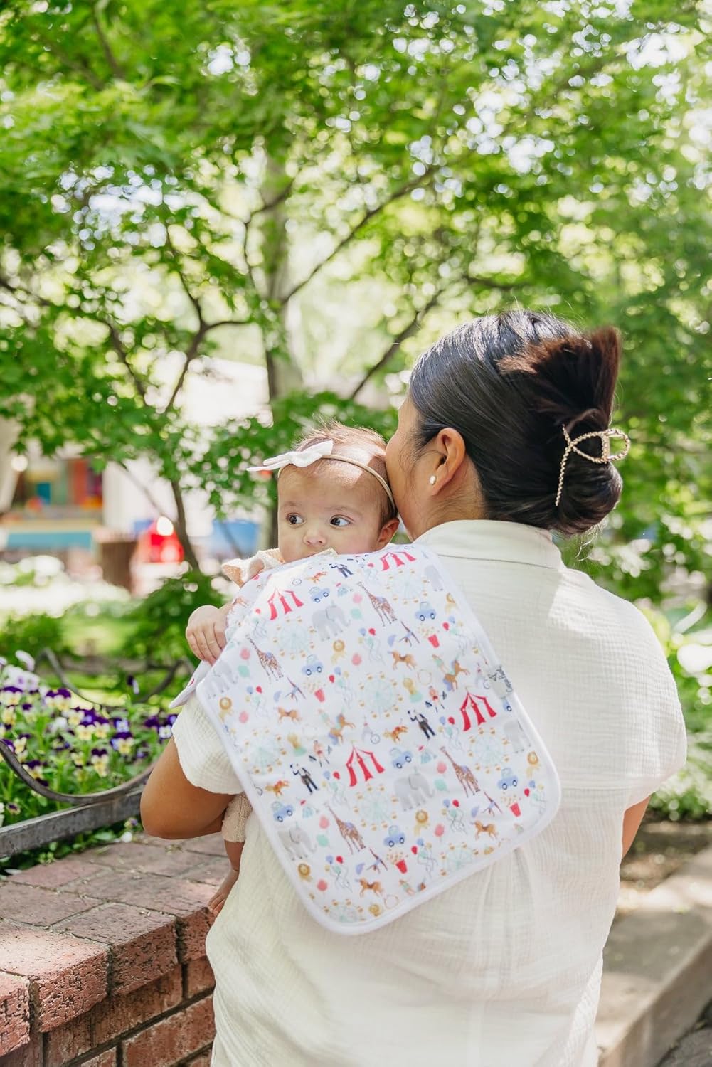 Copper Pearl Premium Baby Burp Cloths - 3-Pack Large Cotton Burp Cloths, Extra Soft Spit Up Rags with 3 Absorbent Layers, Perfect for Baby Boy and Baby Girl Gifts (21" x 10" Size, Bailey Set) - Image 4