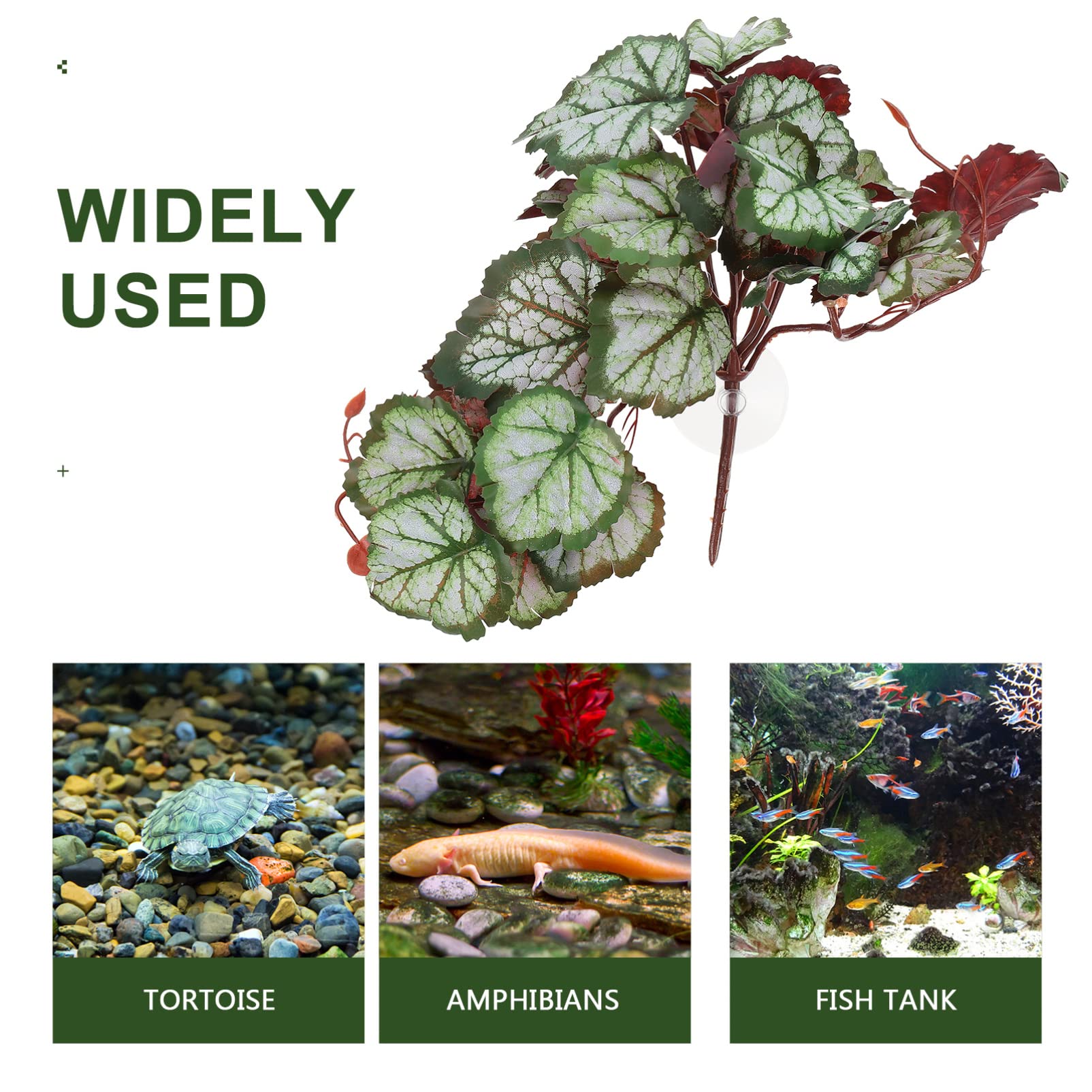 ABOOFAN 5 Piezas De Hojas De Paisajismo Enredaderas De La Selva Ajuste Flexible Terrario Tanque De Peces Hojas De Pecera Hábitats De Reptiles Realistas Plantas Reptiles