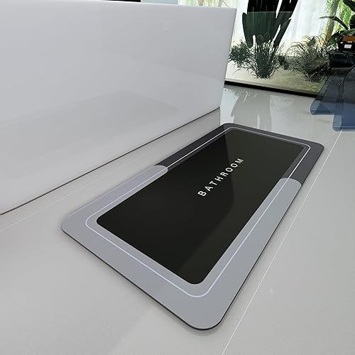 Vista 93 de Alfombras de baño 24x48 pulgadas, alfombra mágica moderna para el baño, alfombra de goma antideslizante de secado rápido absorbente, alfombras