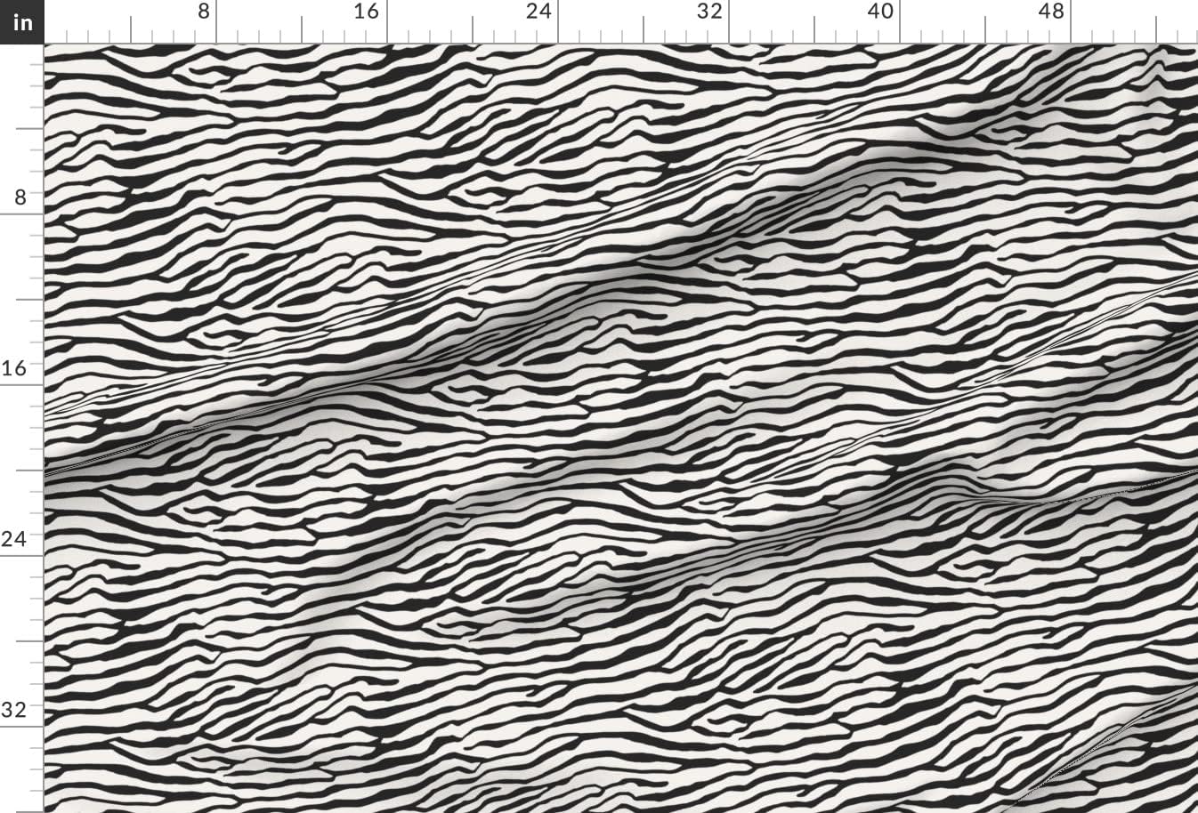 Spoonflower Fabric - Brackenbury Beach Black White Zebra Waves Wavy Stripe Texture Stripes Printed on Upholstery Velvet Fabric Fat Quarter - Upholstery Home Decor Bottomweight Apparel