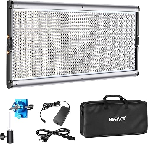 Miniatura 10 de Neewer Luz LED bicolor regulable con soporte en U para estudio, kit de iluminación para fotografía de video al aire libre, marco de metal duradero