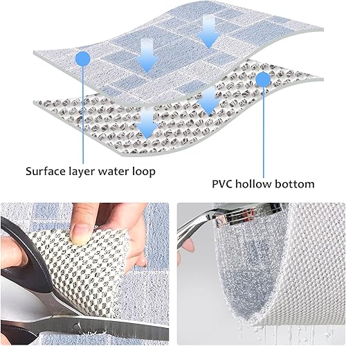 Miniatura 7 de Tapete de ducha antideslizante grande para bañera de 24 x 32 pulgadas, tapete de ducha de lufa para ducha interior, almohadilla de masaje de pies