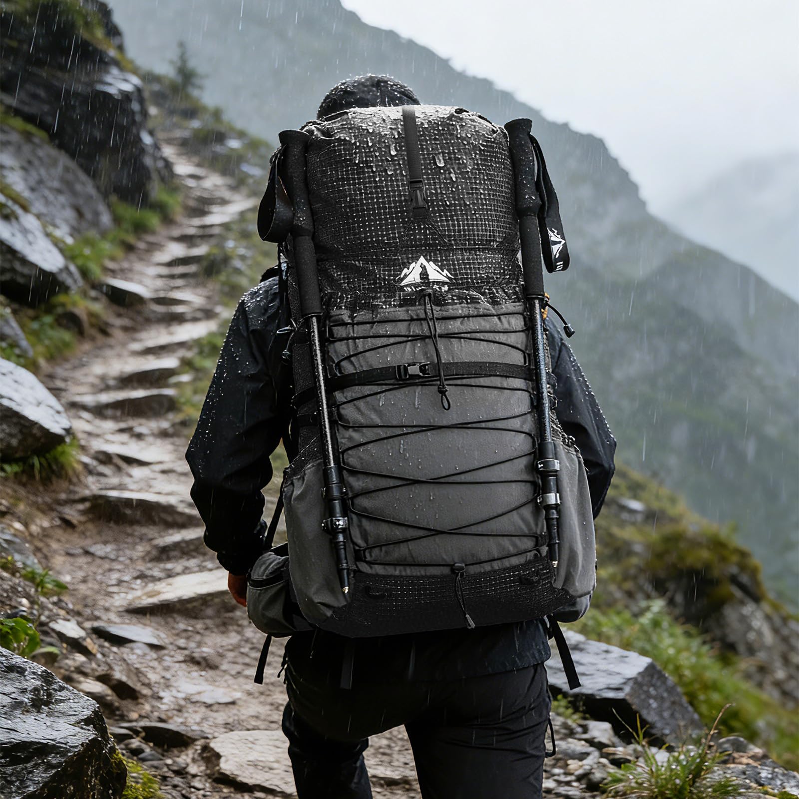 Night Cat Wanderrucksack Herren Damen 70L: Ultraleicht Rucksack mit Rahmen Für Outdoor Camping Trekking Wandern Hiking