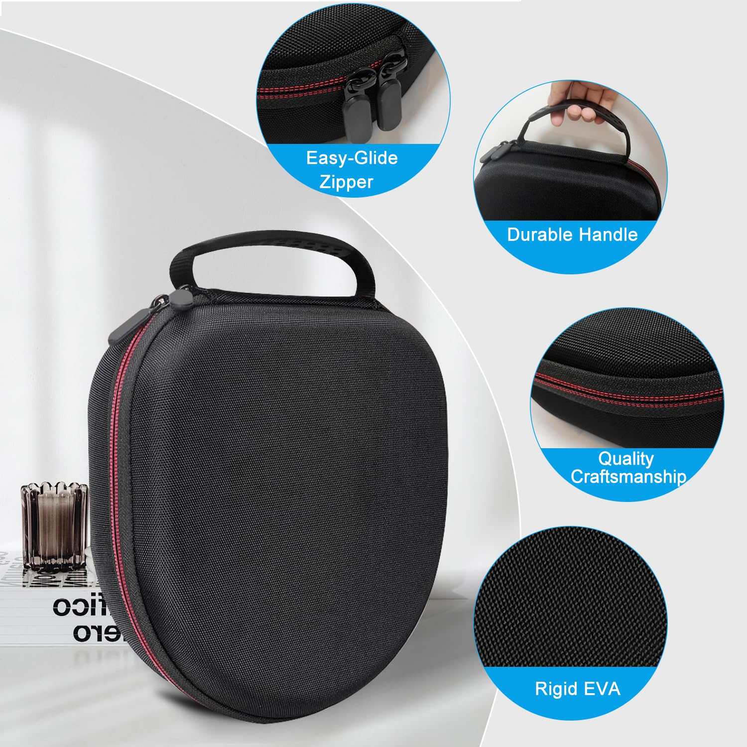 Funda rígida protectora para auriculares Sony WH-CH720N/WH-CH700N/WH-CH710N, bolsa de almacenamiento de viaje duradera (solo funda) (negro)