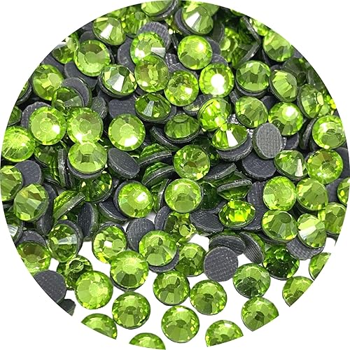 Jmassyang 8000 diamantes de imitación termoadhesivos SS10 de 0.110 in, diamantes de imitación redondos con parte trasera plana para manualidades,