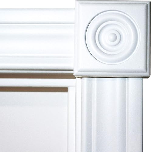Miniatura 2 de Minute Molding 83051-12 - Diseño para carcasas interiores de puertas y ventanas (2 rosetas por paquete), roseta-12 (24 piezas), color blanco