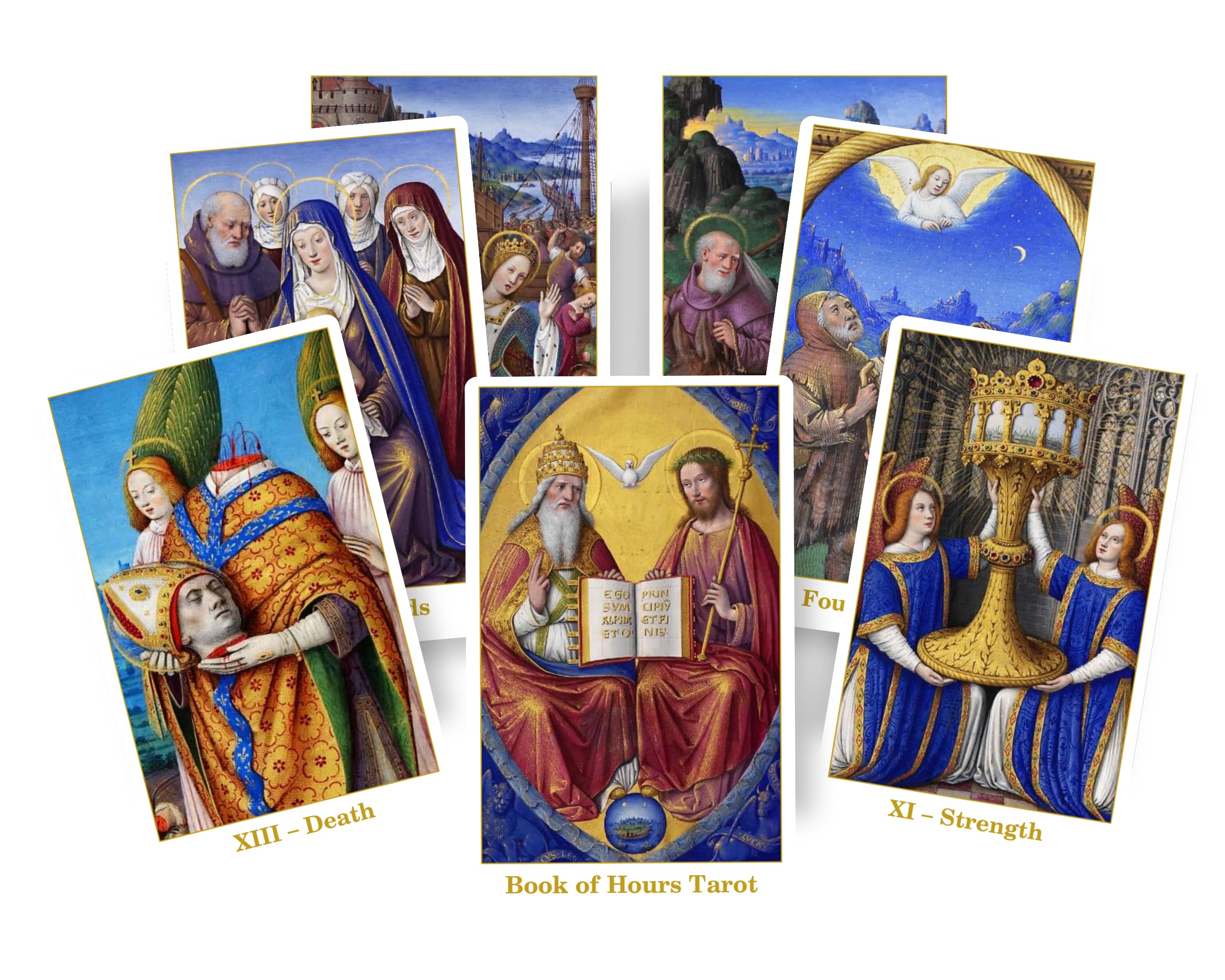 Książka godzin Tarota - podświetlana sztuka średniowieczna Tarot Deck