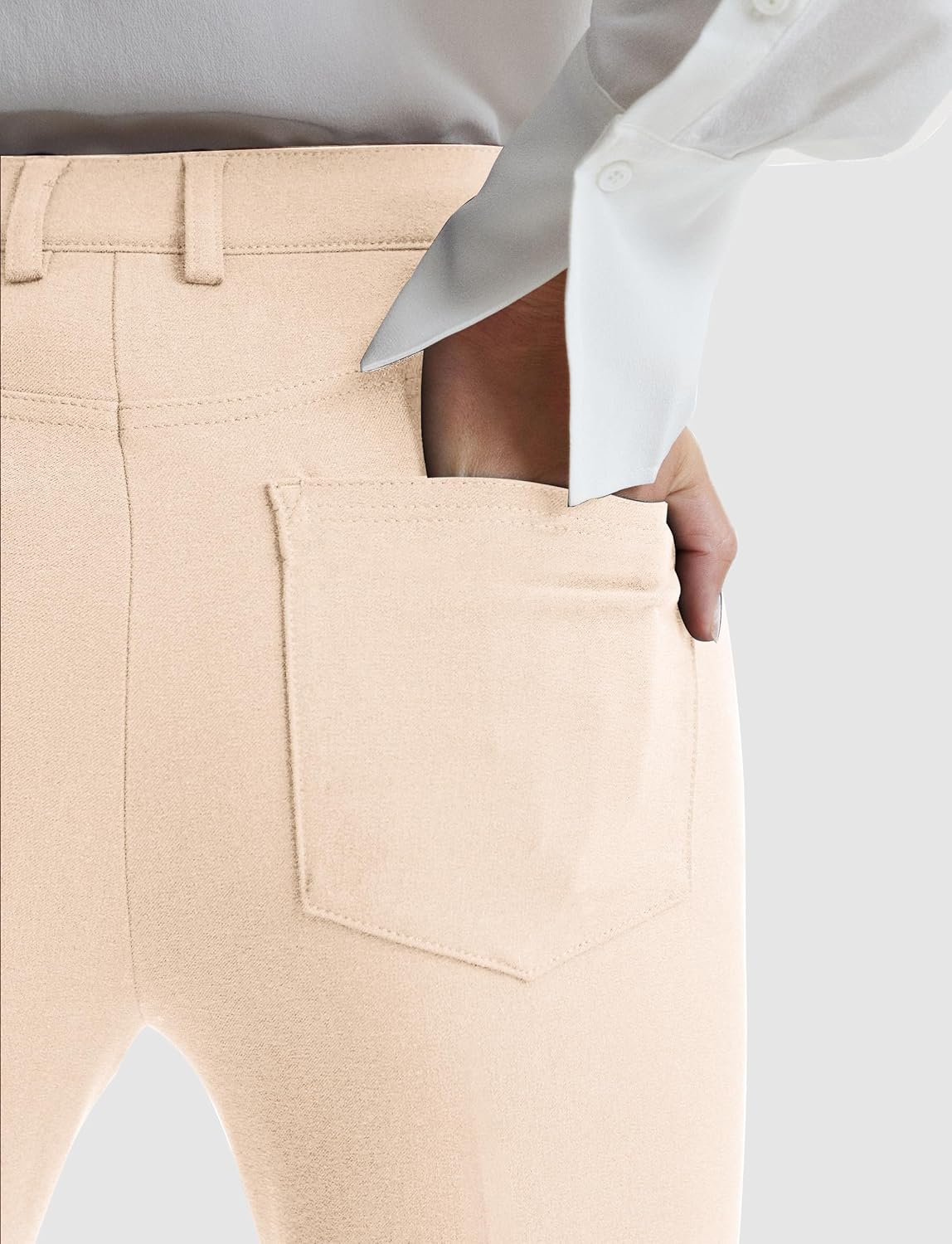 Houmous S-XXL 29'' 31'' 33'' 35'' Inseam Women's Bootcut Dress Pants Pockets Stretch Work Lounge Pant Office Casual - Image 4