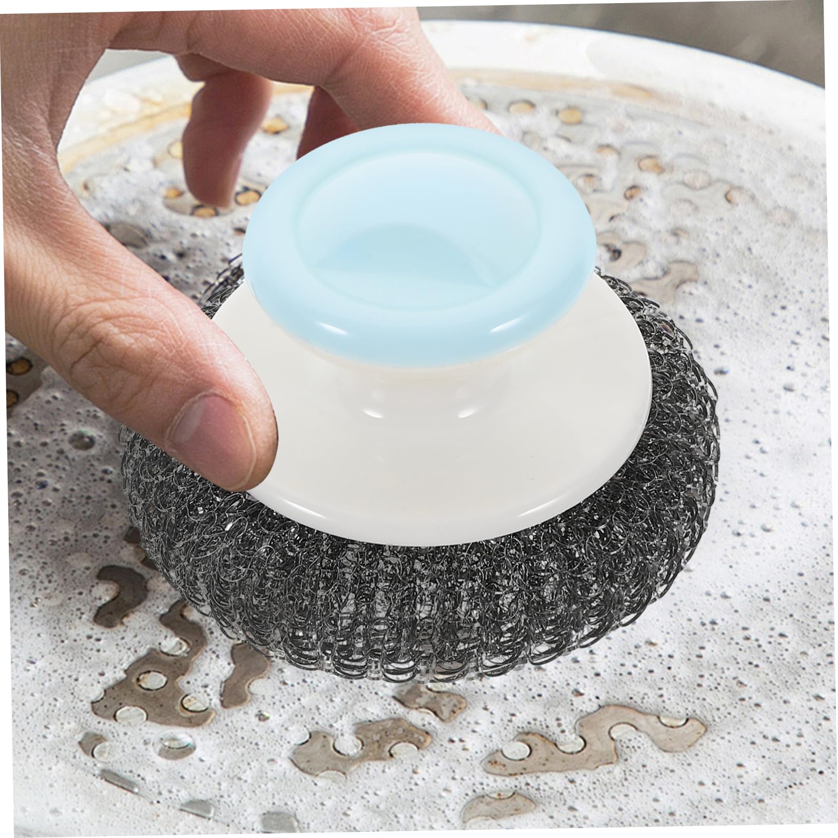 Healeved 10piezas Estropajos De Cocina De Acero Inoxidable Cepillos para Limpiar Platos y Sartenes Diseño Ergonómico y Resistente para Utensilios De Acero y Fundido