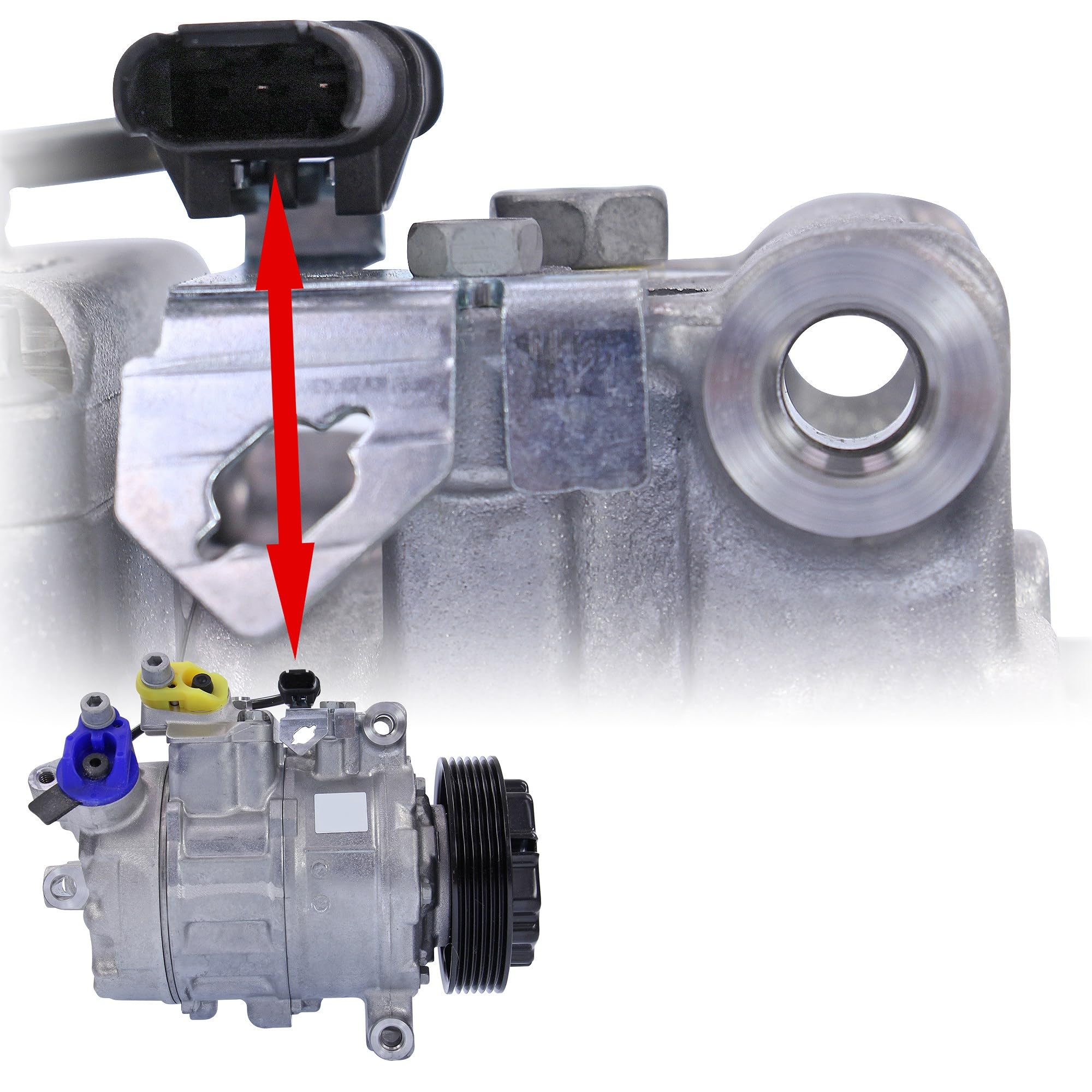 ATEC Germany 1x Compresor de aire acondicionado, COMPATIBLE CON - BMW Serie 1 (E81,E87),Convertible (E88),Coupe (E82),3 (E90),Convertible (E93),Coupe (E92),Touring (E91),5 (E60) (E61),X1 (E84)