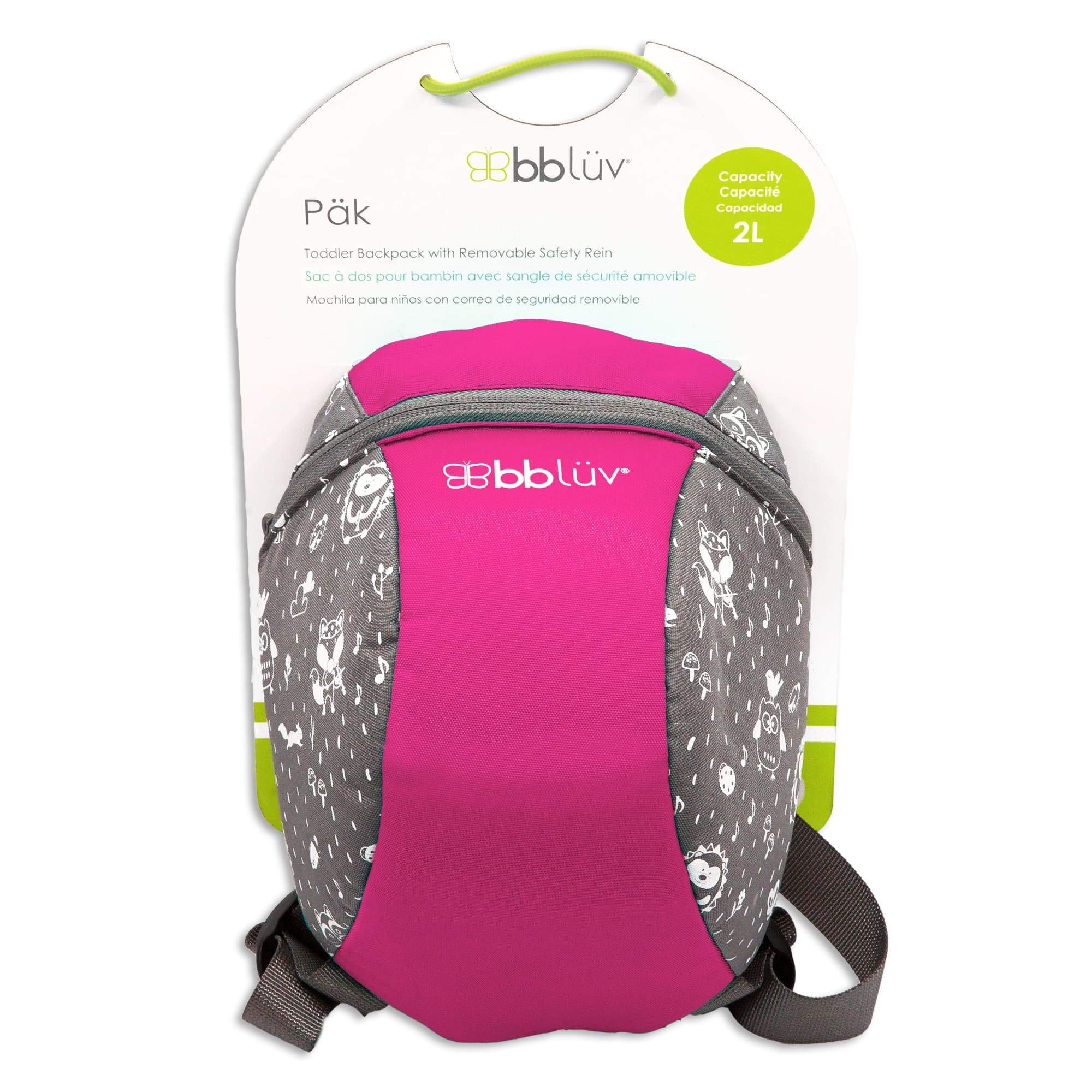 bblüv - Päk - Sac à dos pour tout-petit enfant avec sangle de sécurité amovible - Rose