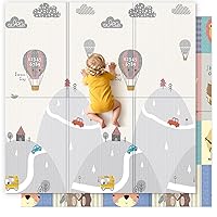 Vista 19 de UANLAUO Alfombra de Juego Plegable para Bebé, Alfombras de Juego Extra Grandes Impermeables para Bebés, Niños Pequeños, Infantes, Tiempo de Juego