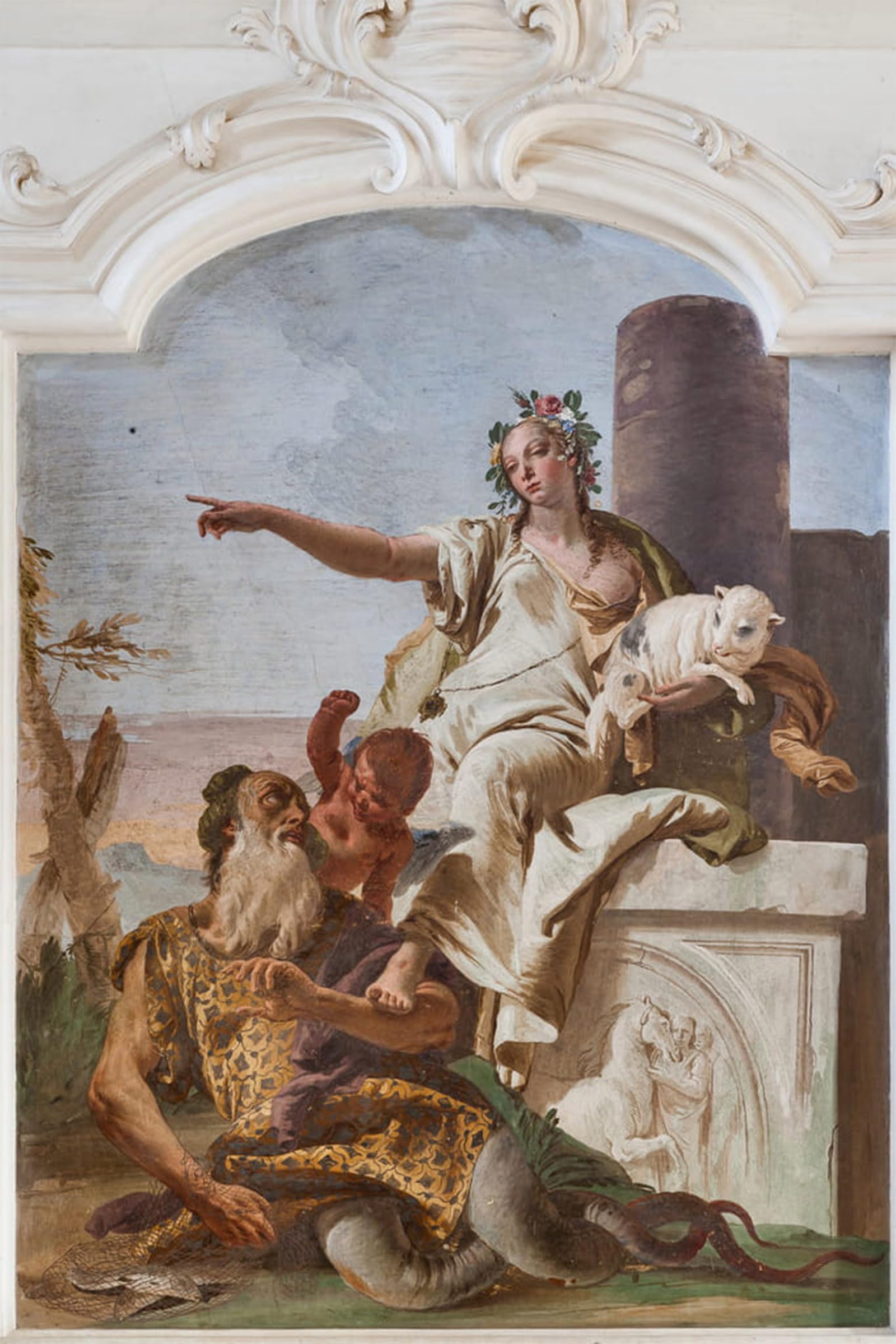 ARTXLXXBN Famous Painting Art Wall Decor Abstract Art Picture Innocence Sending Away Deceit by Battista Tiepolo Animal Pictures for Home Decor 60x90cm