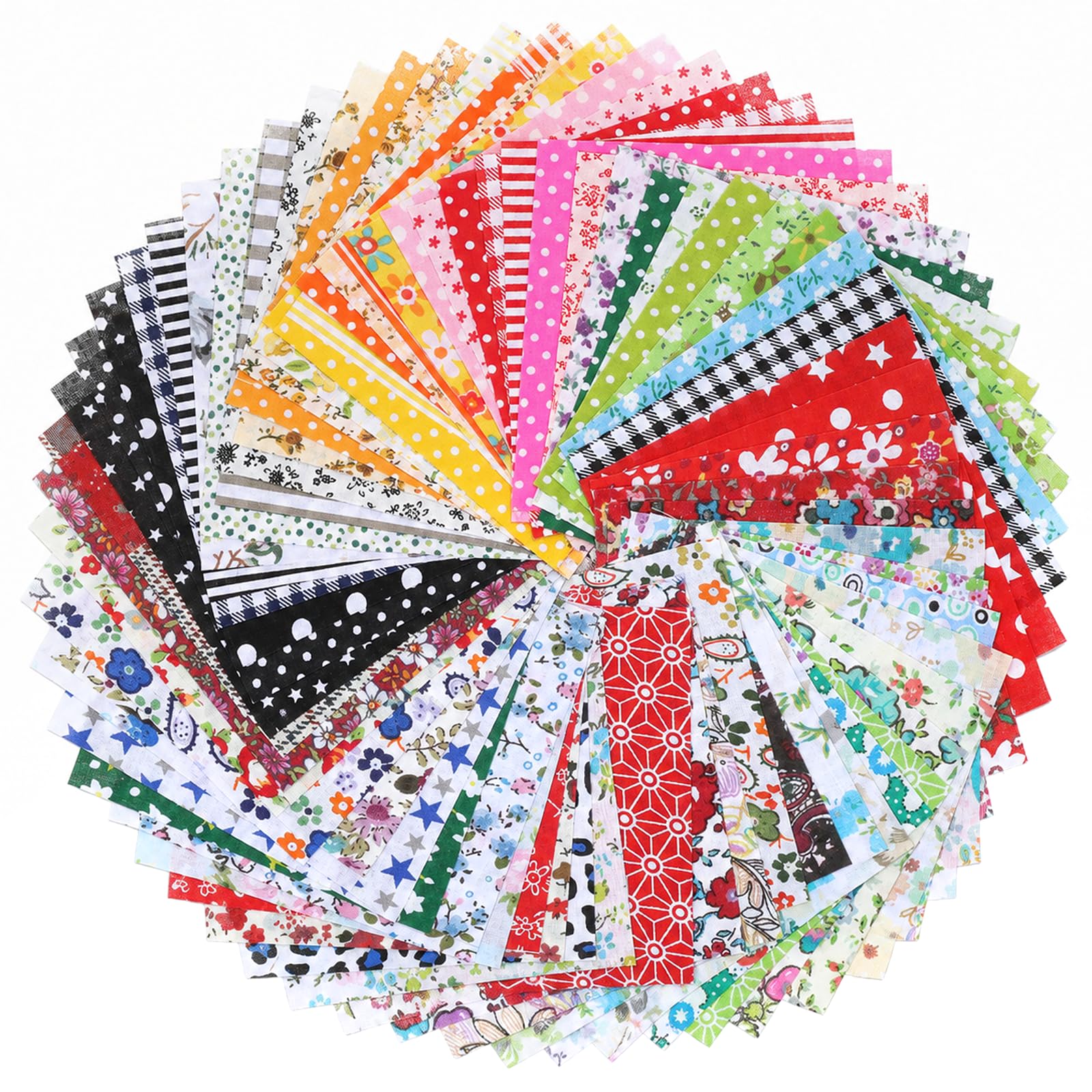 Quilting Squares, 70 Pack 10.2 × 10.2 cm Fabric Scraps