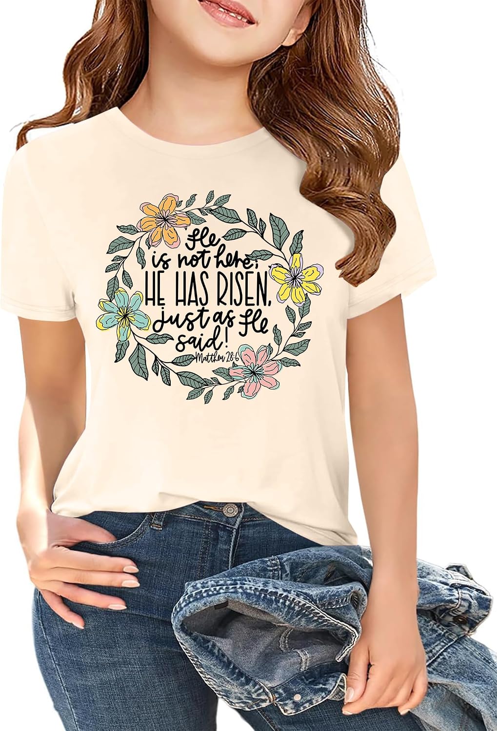Boys Easter Shirt: Kids He is Risen T Shirt Christian Religious Short Sleeve Tees 5-12y