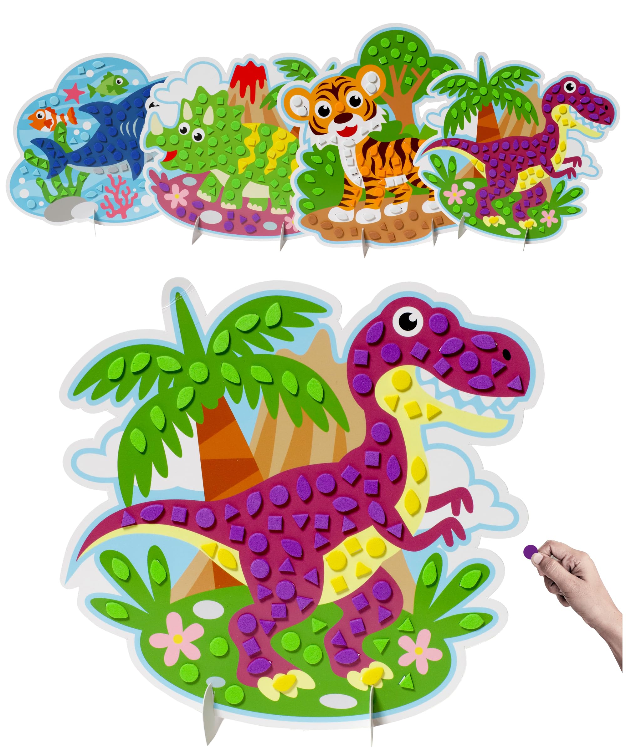 Little Jupiter DIY EVA Foam Scene - Makes 4 Paper Craft Art Pieces for Boys & Girls 3-5 yrs Old - Toddler Arts and Crafts - Foam Crafts for Kids - Art and Crafts for Kids Ages 3-5 (Set 2)