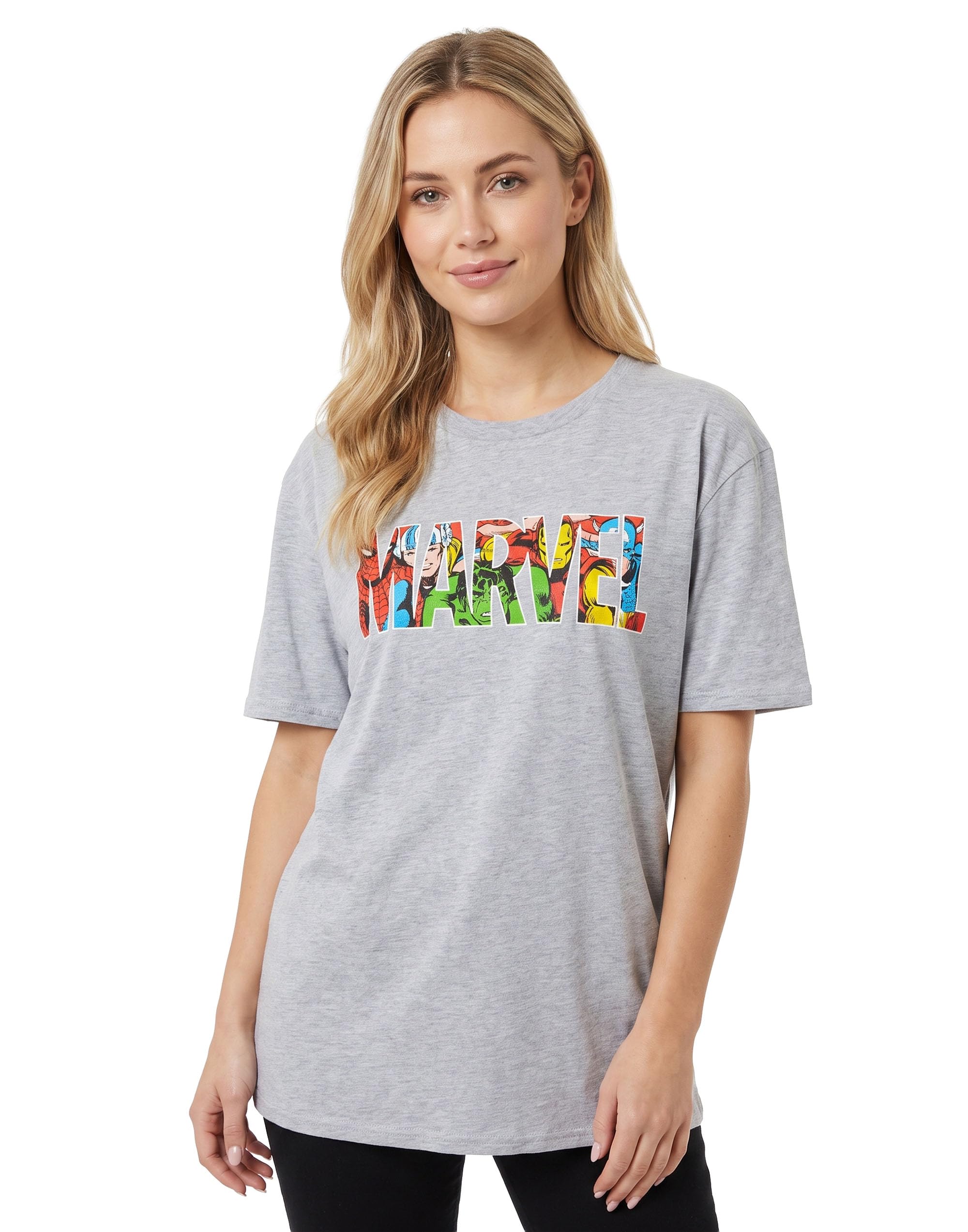 Marvel (Medium) Spiderman Short Sleeved T-Shirt (Womens Grey)