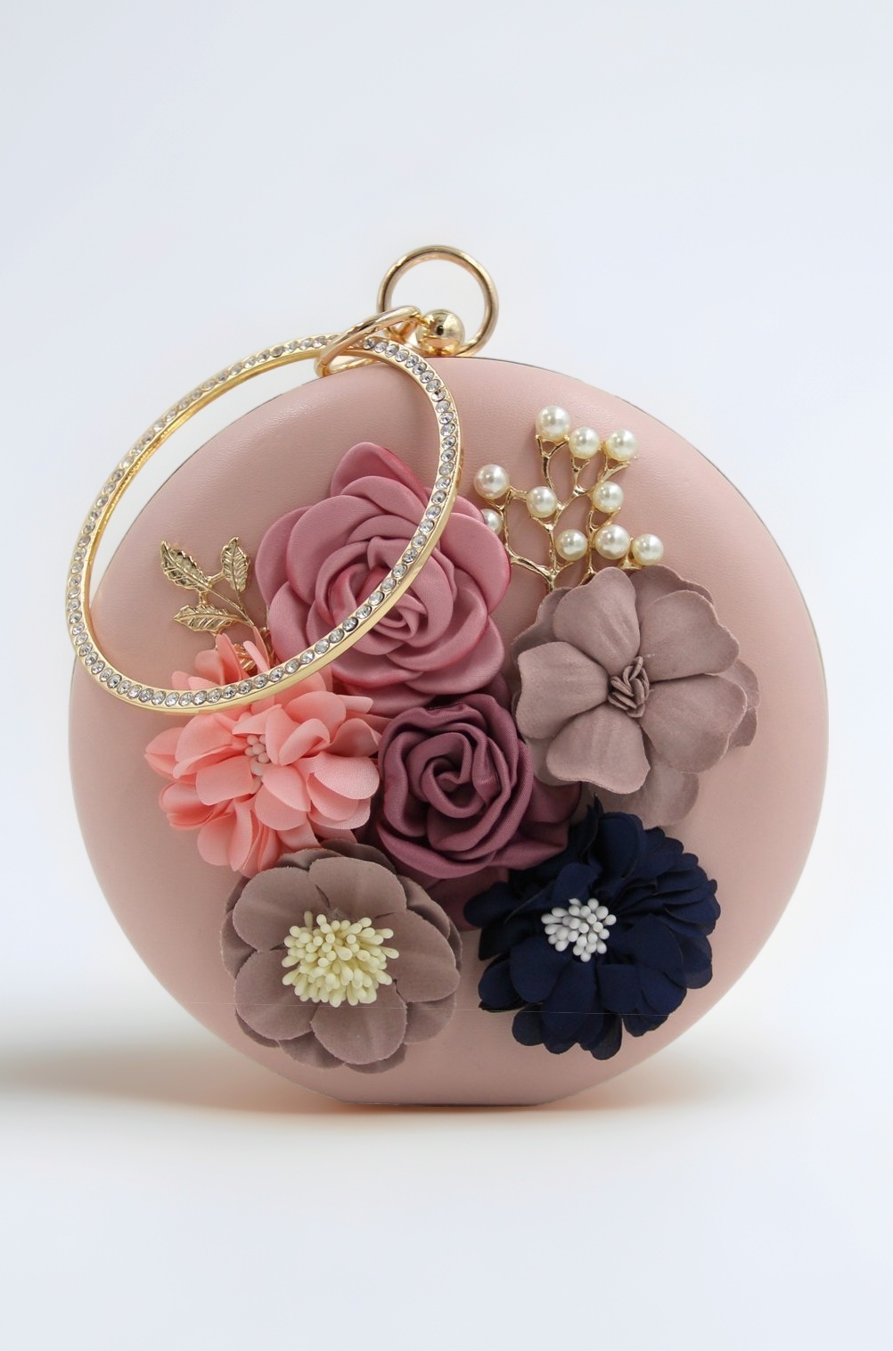 Inovera Women's Floral Evening Clutch Ladies Party Wedding Round Purse Bag