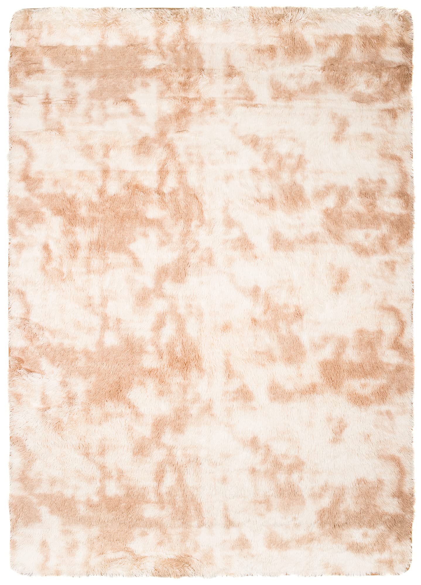 TAPISO Silk Dyed dywan z krótkim włosiem, antypoślizgowy, kremowy, beżowy, jasny piaskowy, farbowany, nowoczesny, abstrakcyjny, melanżowy, do salonu, sypialni, 120 x 170 cm
