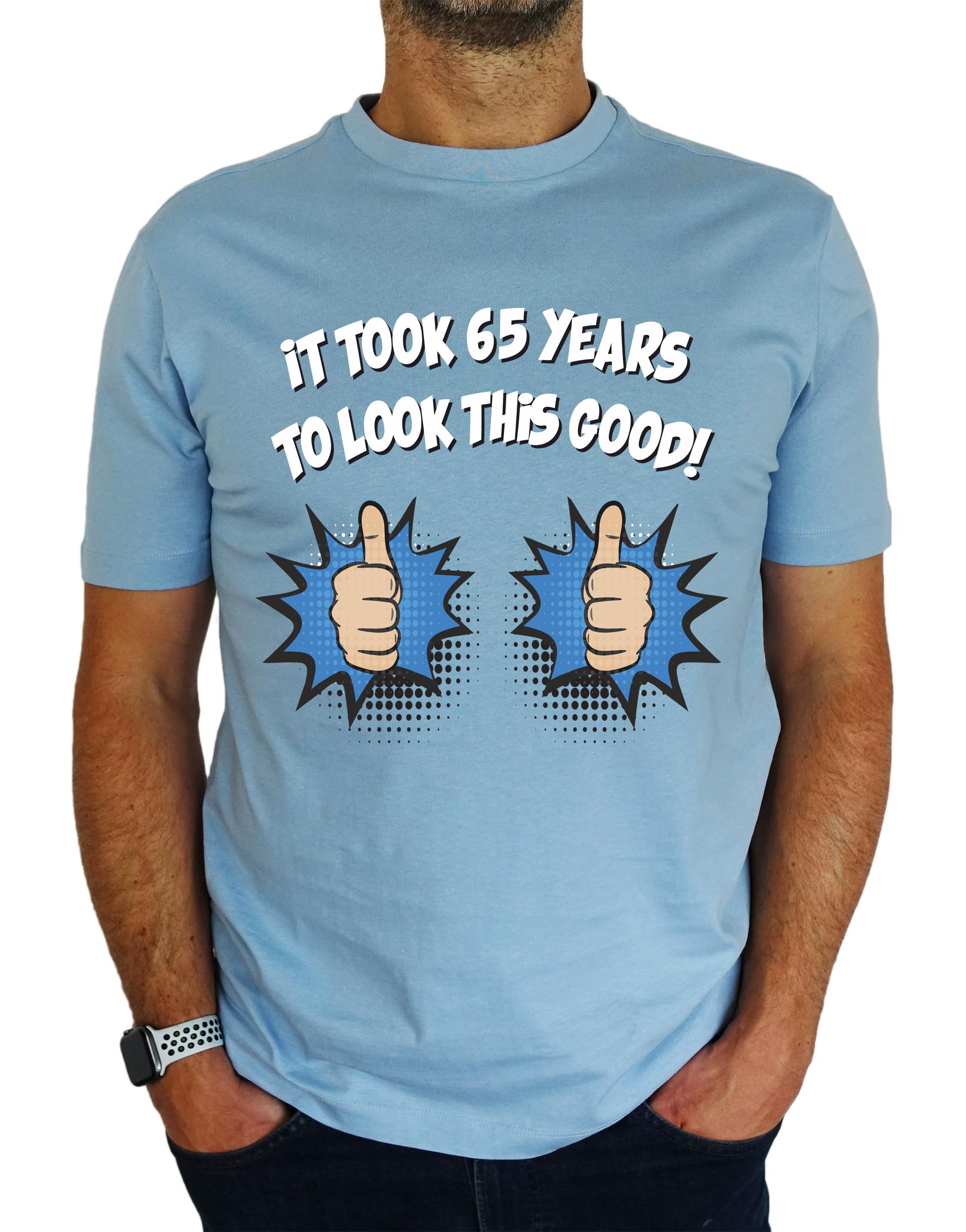 My Generation Gifts Men's Sky Blue It Took 65 Years - To Look This Good! - Funny 65Th Birthday Gift | Present T-Shirt Xl