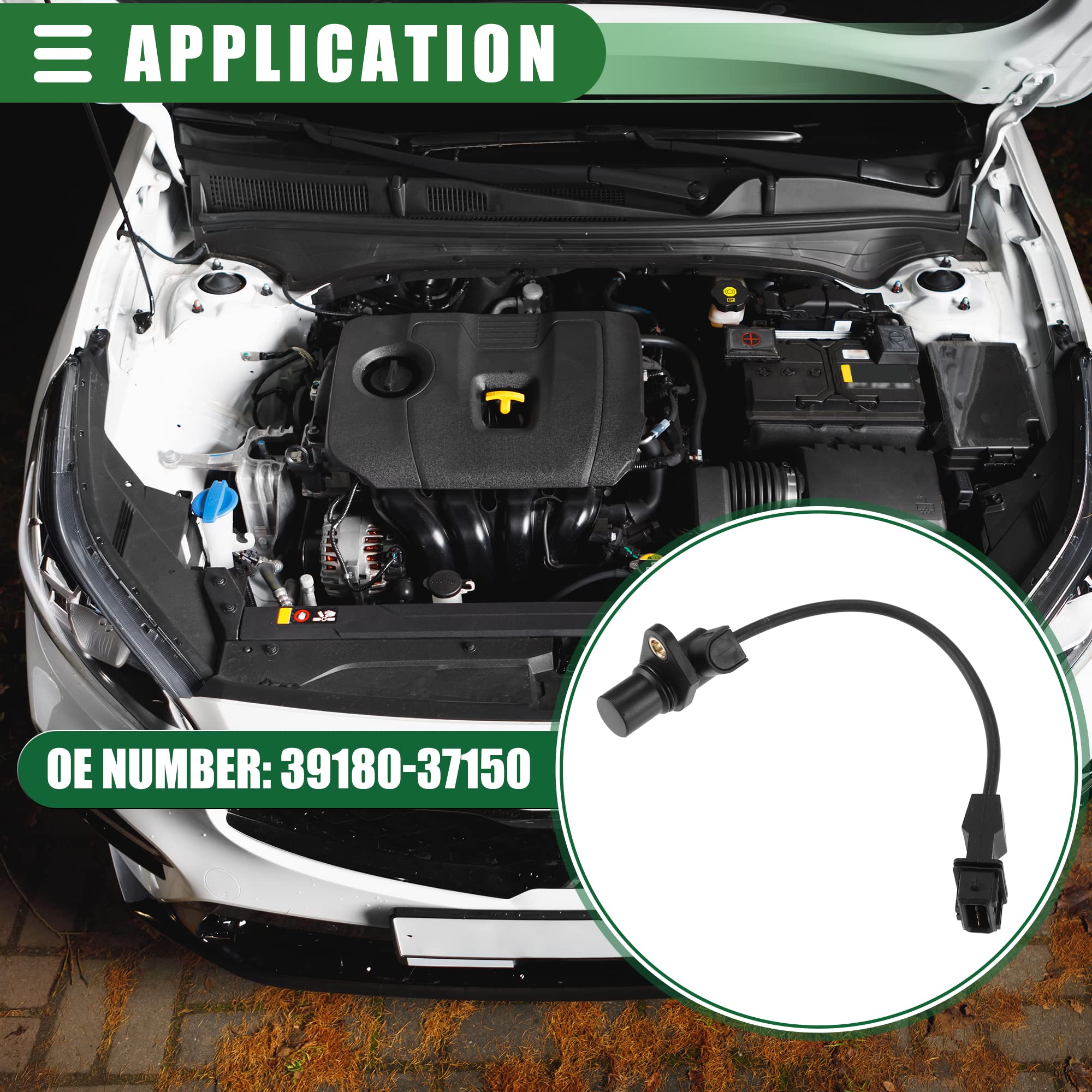 A ABSOPRO Motor Cigüeñal Posición Sensor, para Hyundai Santa Fe, ABS, Negro