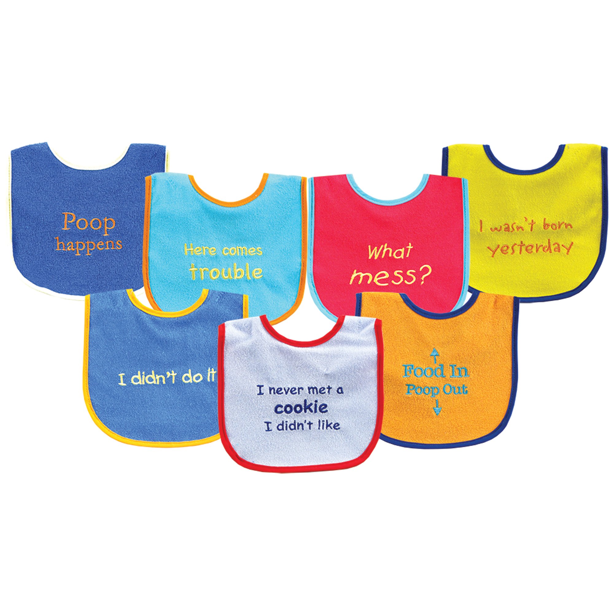 Luvable Friends Baby Cotton Terry Drooler Bibs with PEVA Back, Transportation, One Size