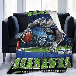 N \ A Seattle American Football Seahawks Manta súper suave y ligera, cálida para cama, sofá, silla, otoño, invierno, primavera, sala de estar, varios tamaños, 127 x 101 cm