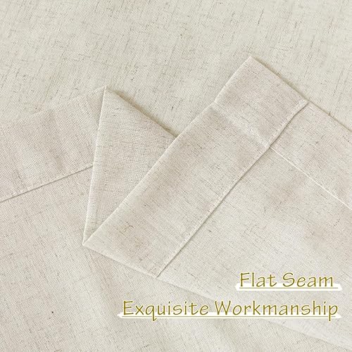 Miniatura 9 de NICETOWN Cortinas gruesas de lino natural para dormitorio, bolsillo para cortinero, pestaña trasera, cinturón de gancho, arpillera de lino,