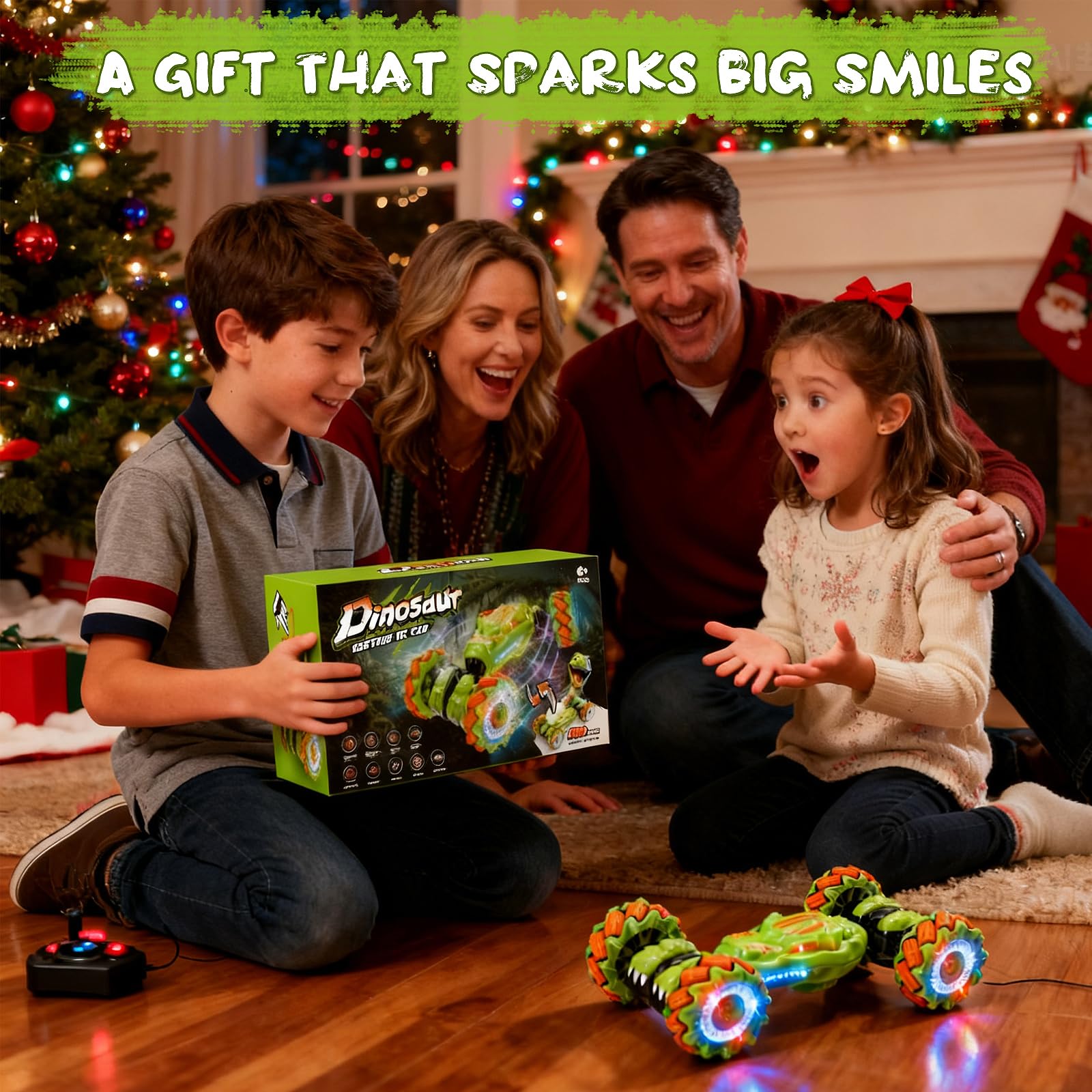 Gesture Sensing RC Stunt Car - Birthday for Boys, 6 7 8-12 13 14+ Year Old, 360 Rotating 4WD Twist Toys, Hand Controlled & Remote Control, with Light & Music