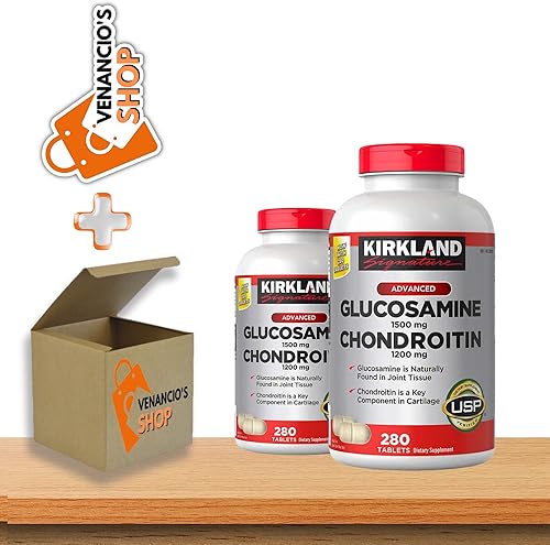 Kirkland Signature Glucosamina HCI 1500mg sulfato de condroitina 1200 mg 280 tabletas + incluye adhesivo Venancio'sfridge (paquete de 2)
