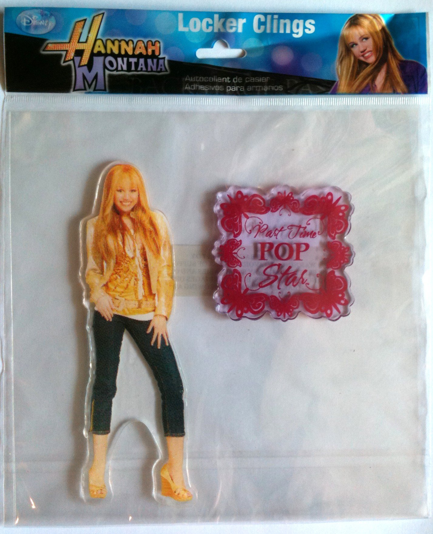 Hannah Montana Disney MILEY CYRUS as Locker & Window Cling Decoration PART TIME ROCK STAR (6 1/2 Inches Tall)