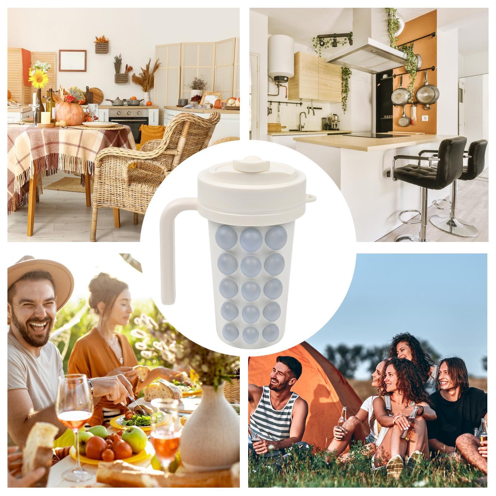 Forma do kostek lodu Tacka do Zamrażarki Wyciskana Kitchen ze Słomką