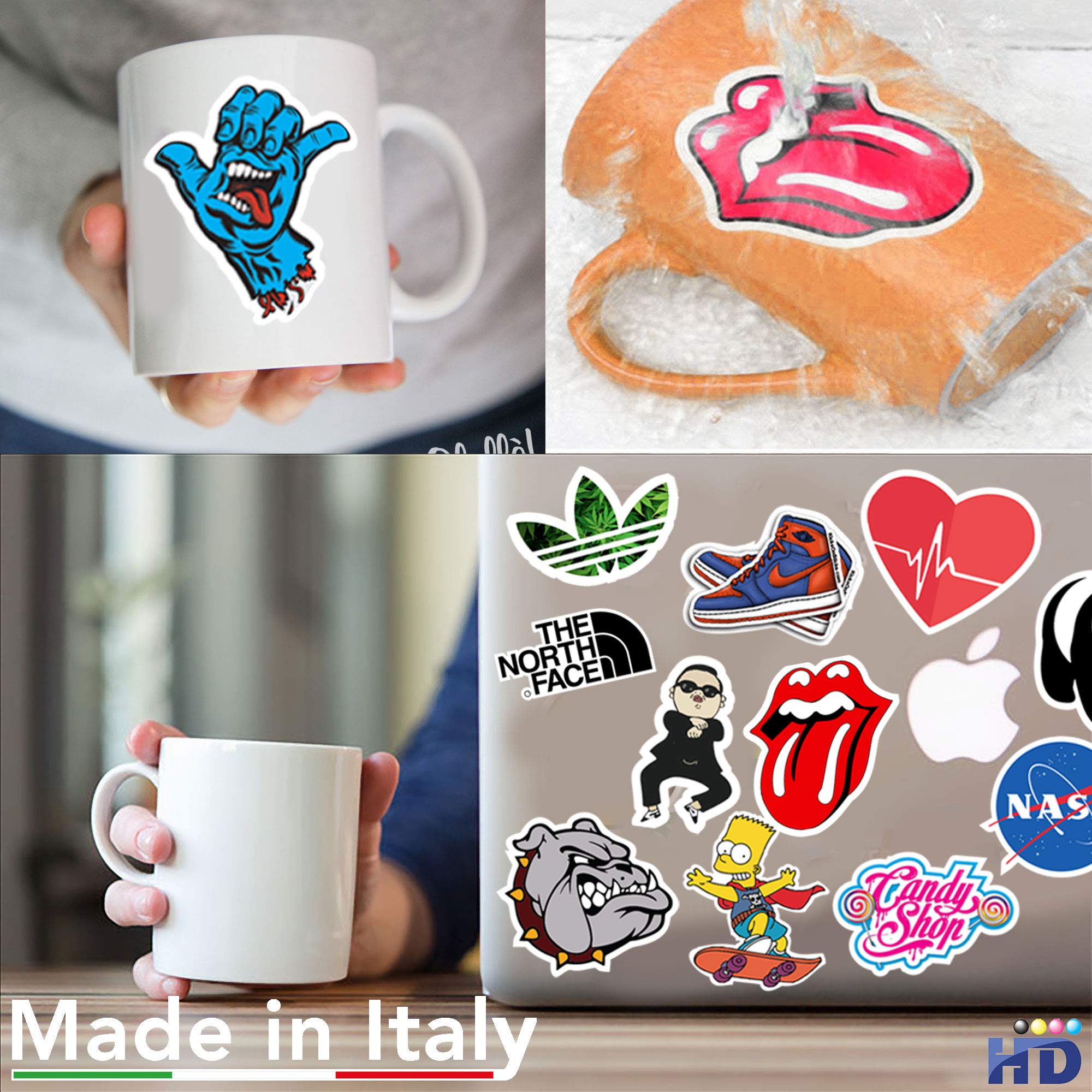 Stickers Auto E Moto - 100 Adesivi In Vinile Lucido Per Personalizzare Veicoli E Oggetti - Foto 4