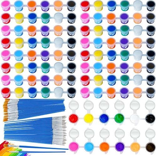 Juego de 160 piezas de pintura acrílica juego de pintura lavable para niños 10 juegos de tiras de pintura acrílica de 12 colores con 40 pinceles de disponible en Yaxa Colombia
