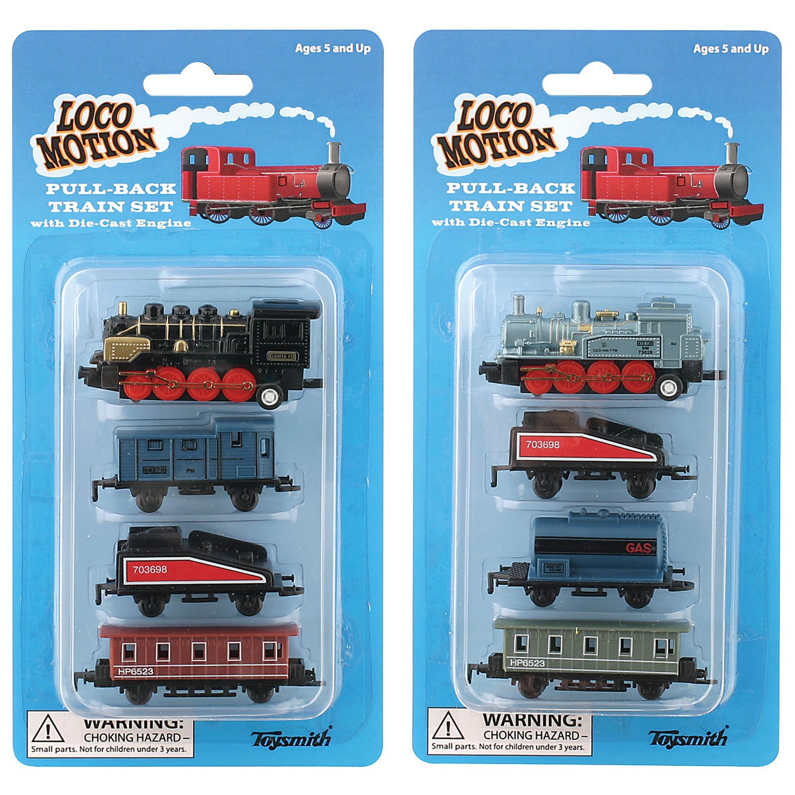 Amazon.com: Toysmith Mini Pull-Back Train Set, Assorted Styles