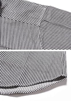 シュガーケーン　ストライプ半袖シャツ Amazon | [シュガーケーン] 半袖シャツ ヒッコリーストライプ