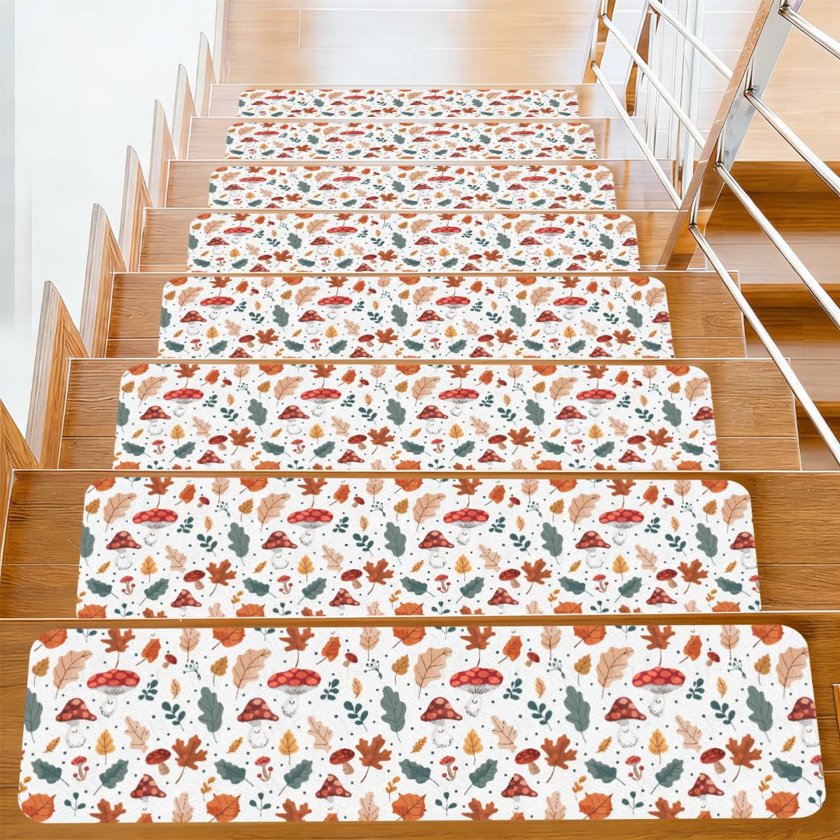 Protectores de escalera Mexpekil con diseño de hojas premium