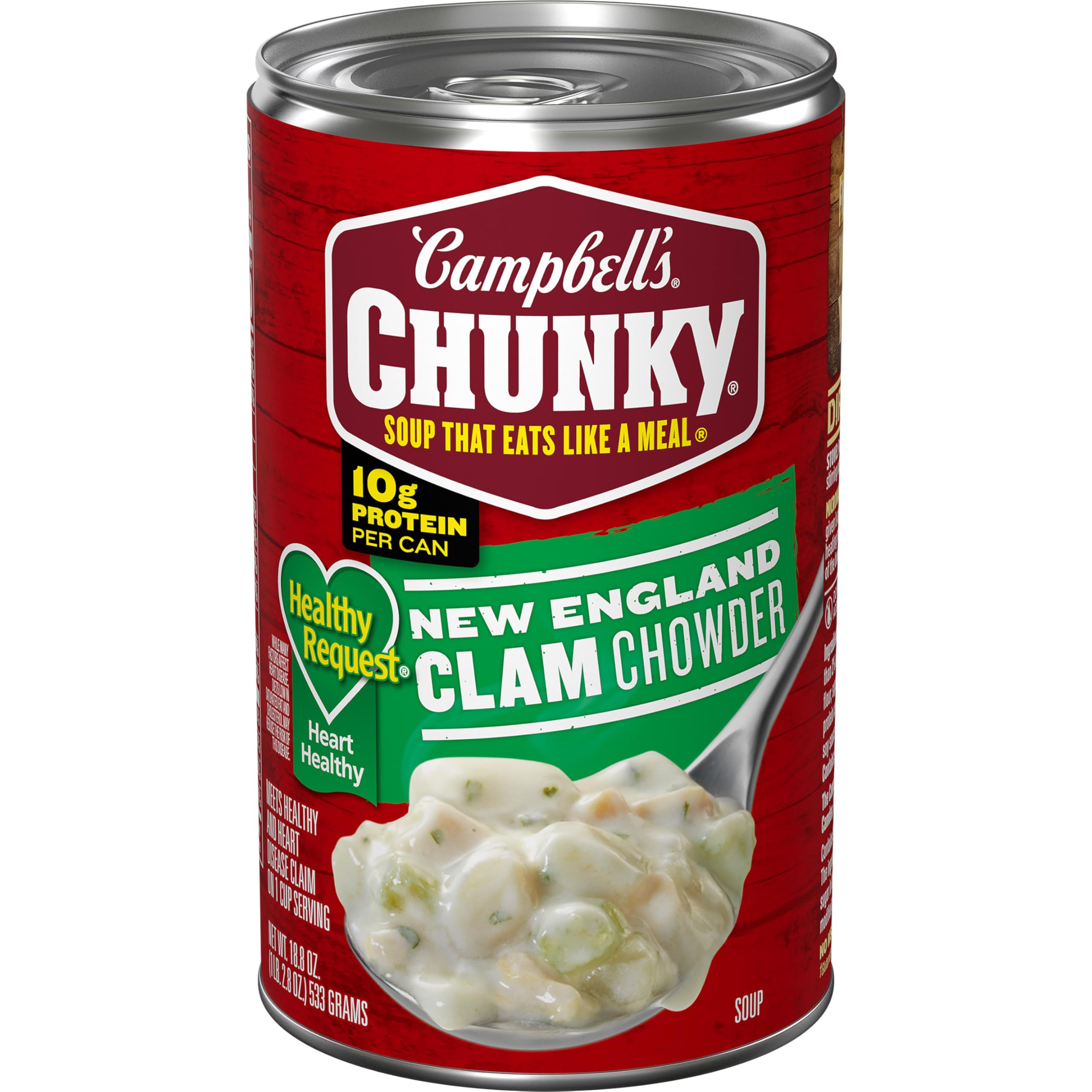 Campbell's Chunky Soup, Healthy Request New England Clam Chowder Soup, 18.8 oz Can