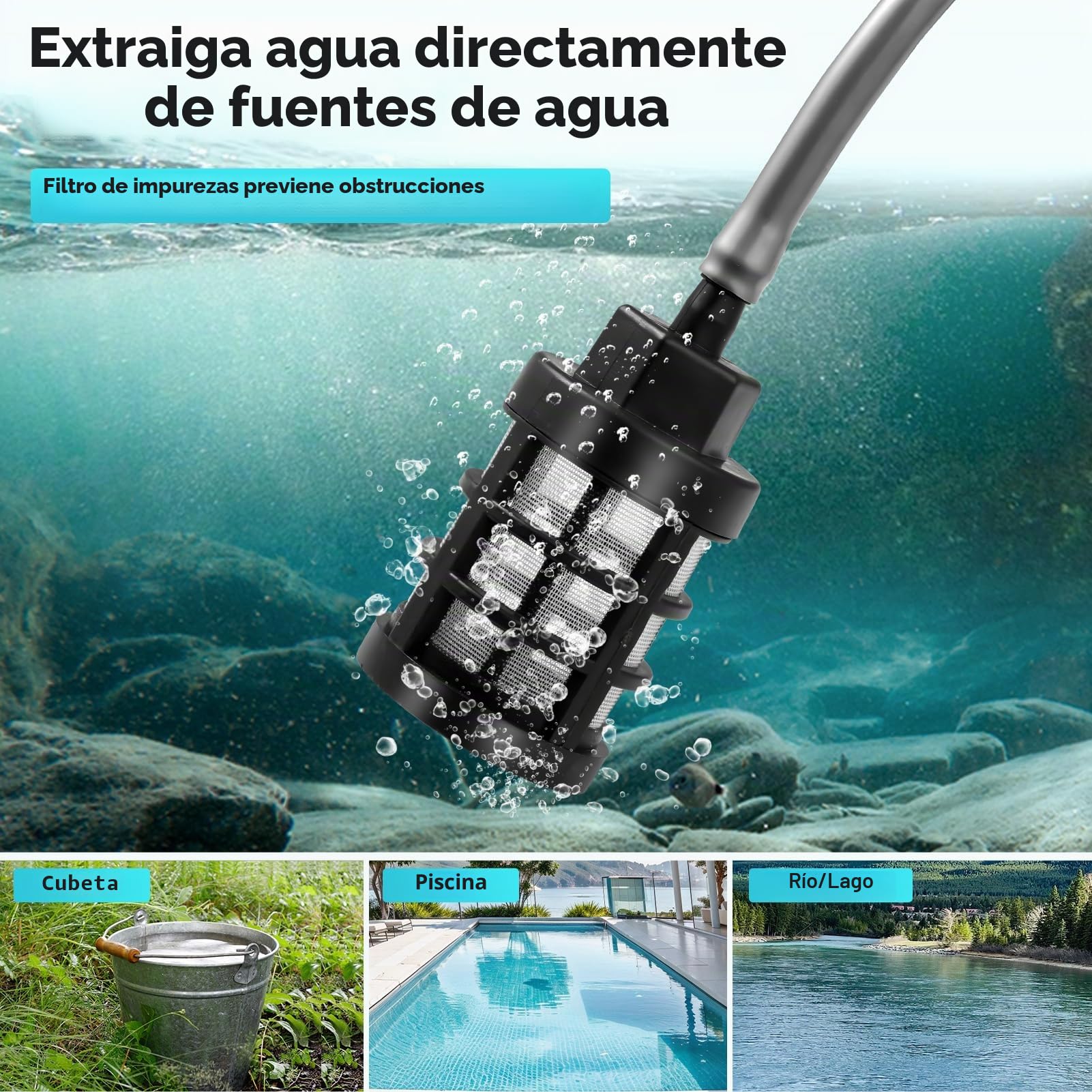 Hidrolimpiadora de Alta Presión, 80 Bar/1160 PSI, Pistola de Agua a Presión con Boquilla 6 en 1, Manguera 5M, Batería 6000 mAh, Portátil para Coches y Jardín