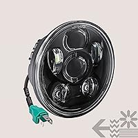 Vista 9 de TRUE MODS 5.75" (5 3/4) Faro LED para Harley Davidson [Acabado Negro] Faro LED Redondo para Motocicleta para Dyna Street Bob Super Wide Glide Low