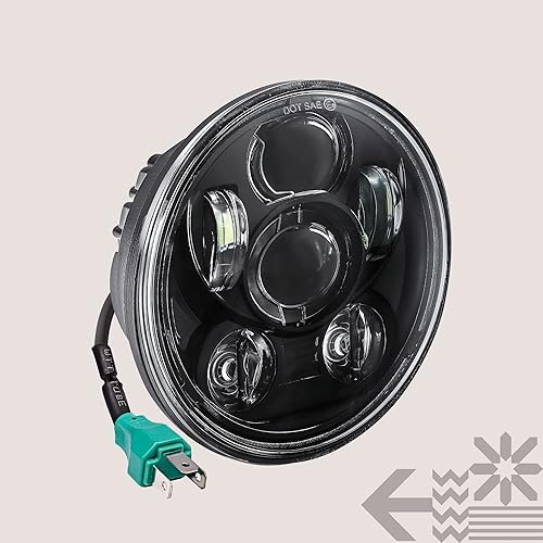 Vista 9 de TRUE MODS 5.75" (5 3/4) LED faro para Harley Davidson [acabado negro] redondo LED motocicleta faro para Dyna Street Bob Super Wide Glide Low Rider