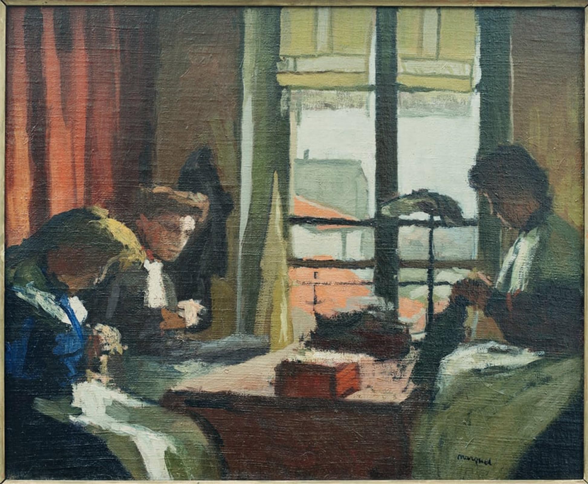 SERENDIPITP Abstract Painting Mural Print Picture Wall Decor Painting the Plastermakers by Albert Marquet Vintage Wall Artwork for Home Decor 60x90cm