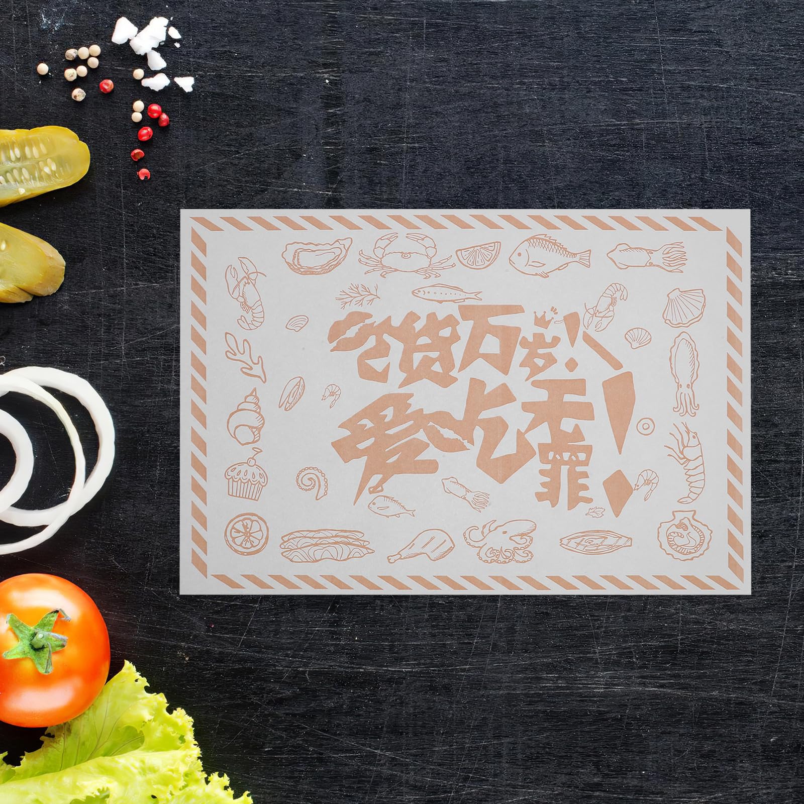 Abaodam 500 Feuilles de Papier Sulfurisé Alimentaire Anti-huile pour Cuisson Four et Service Traiteur, Surface Lisse et Nettoyage Facile, pour Tacos et Paniers
