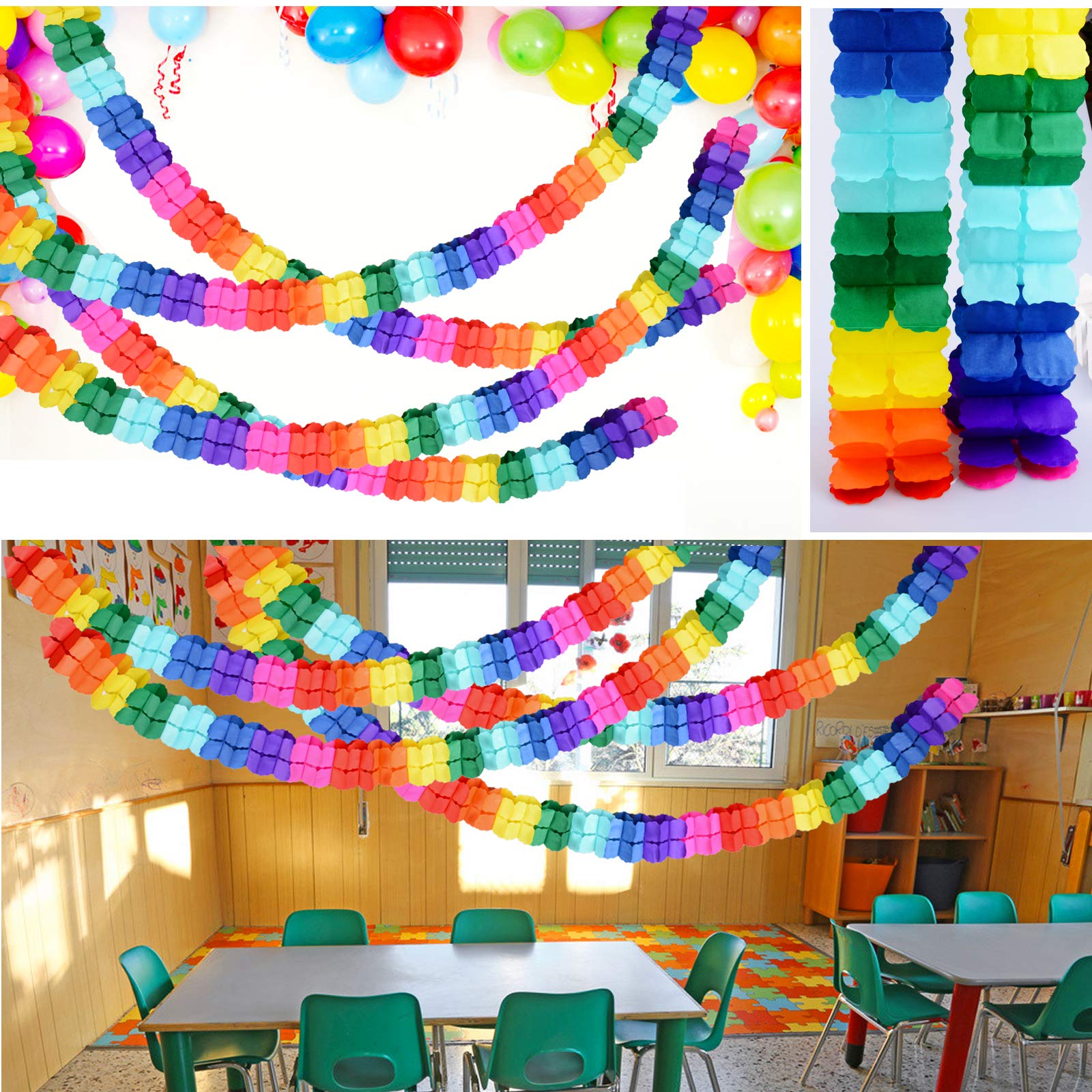 Bunte Kreisen Girlande 3x3.6m - 99-teilige Papiergirlande Für Party Deko - Karneval, Hochzeit, Geburtstag