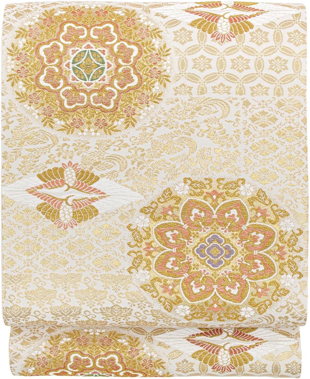 2693袋帯 🎿 古代彫金紋 西陣織 金糸 高級上質上 約440cm