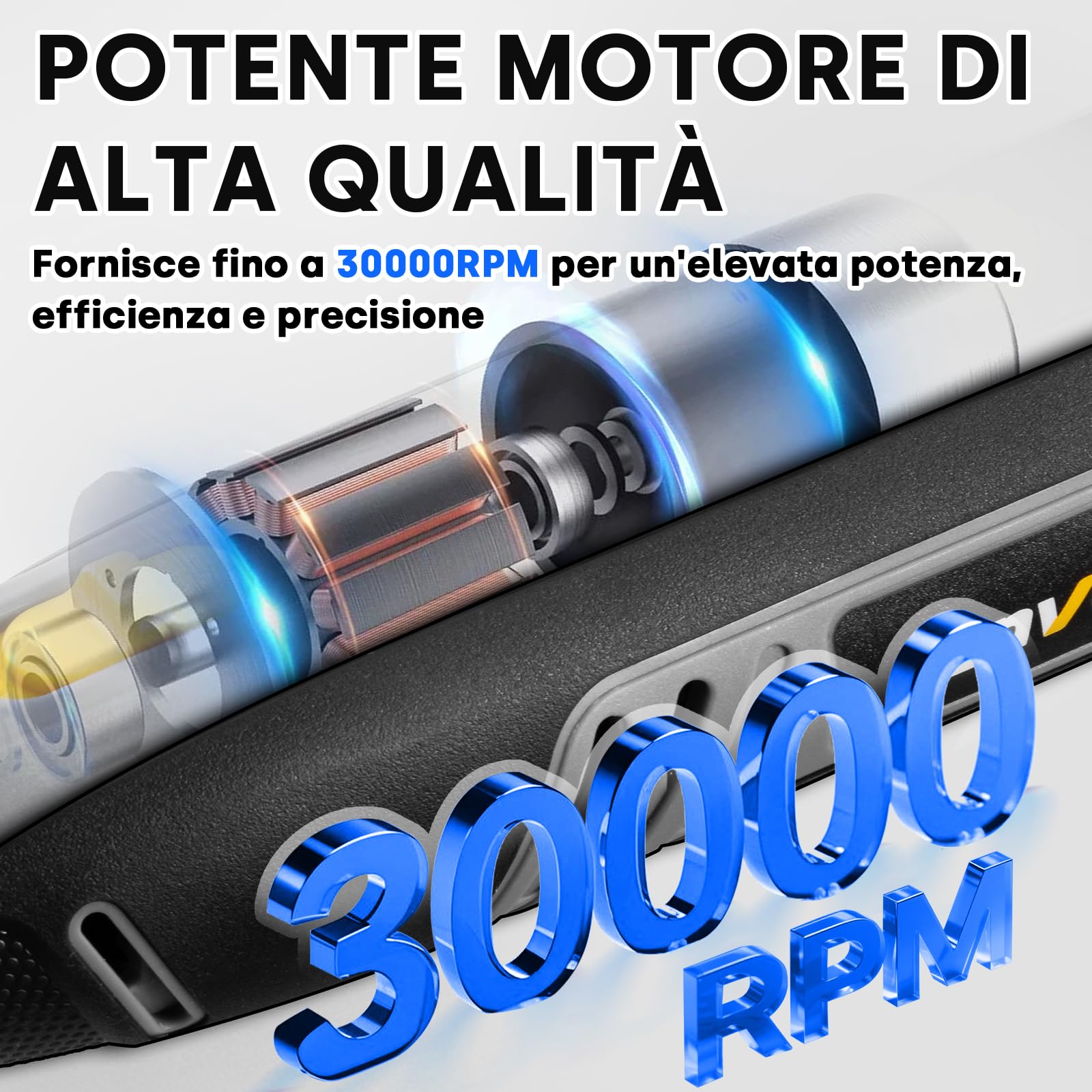 Enventor Mini Utensile Rotante Multifunzione a Batteria 8V, Mini Trapano Elettrico 124 Accessori, 5 Velocità Regolabili, 5000-30000RPM, Ricarica USB, per Incisione, Smerigliatura, Lucidatura