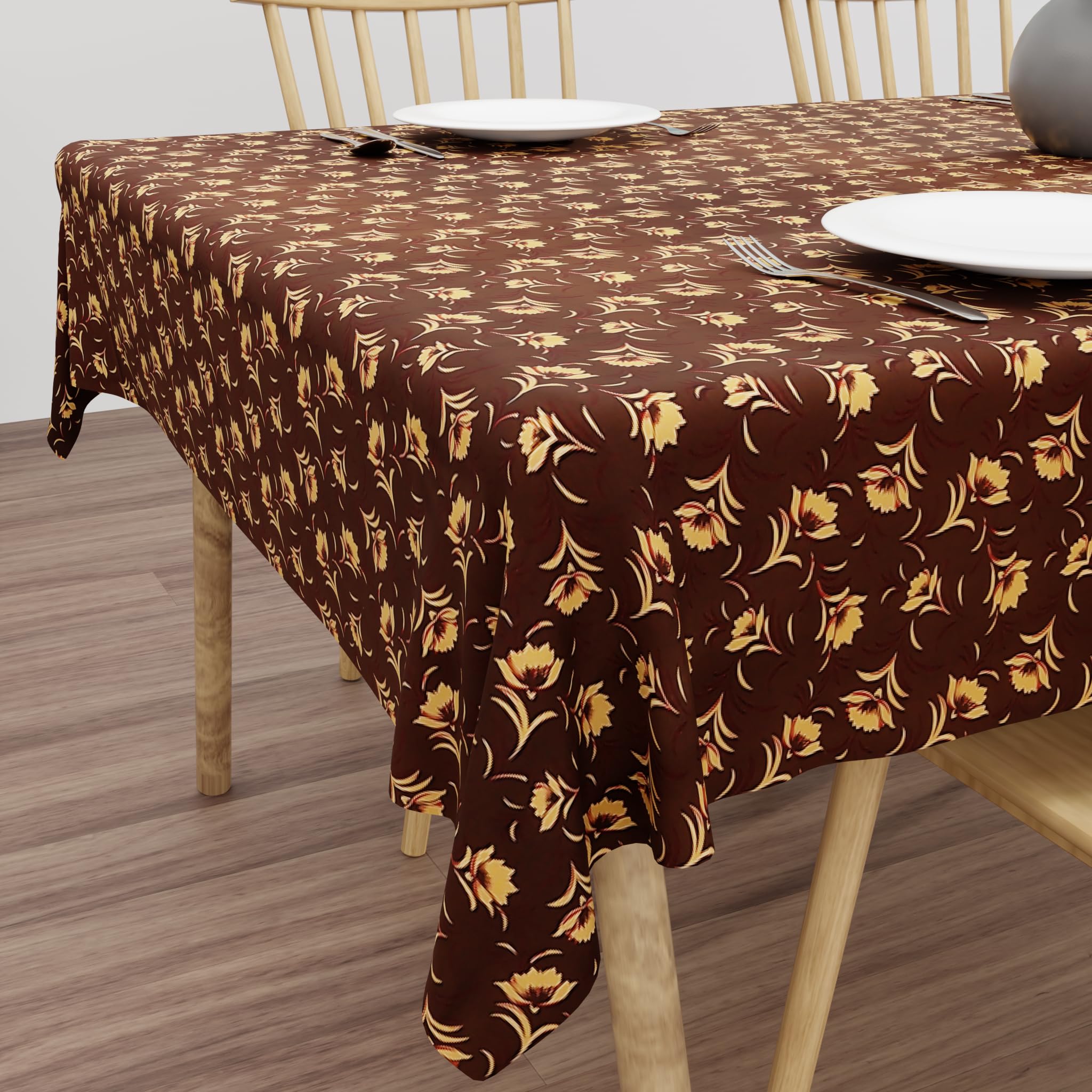Wings Star Dining Table Cover for 6 Seater, 54 x 78 inch Size, Waterproof and Dustproof Table Sheet,Dining Table 6 Seater Waterproof Cover (Brown, 54 x 78 inch (Rectangular))