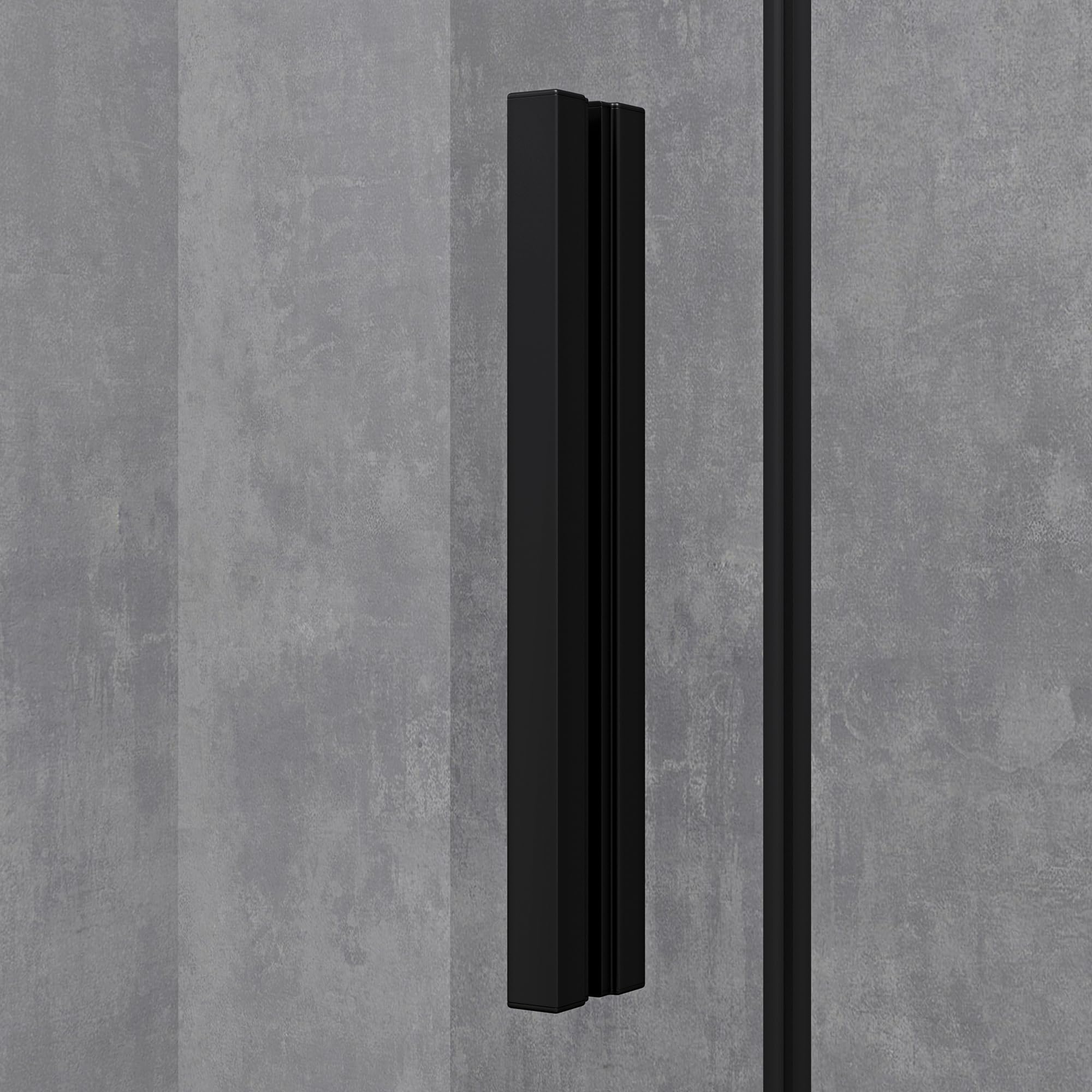doporro Cabine de Douche Rectangulaire en Angle 90x110cm Porte Coulissante | Paroi de Douche Hauteur de 195cm, Verre Transparent, Profilé Noir, Montage Réversible, Ravenna18K